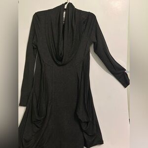 Kensie Women’s Stretch Dress Cowl Neck Black Long Sleeve Pullover Sz Small